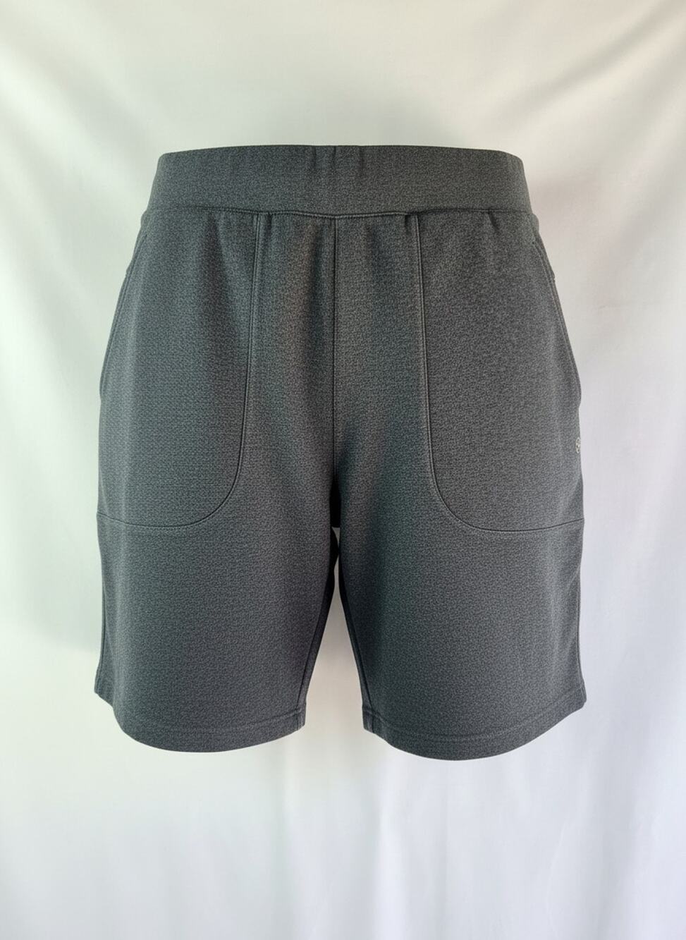 NWT GAIAM Black Heather Pull On Namaste Cotton Blend Shorts Men's XL Slim Fit